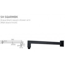 ECT Acqua Black Square Shower Arm (Matt Black Finish)